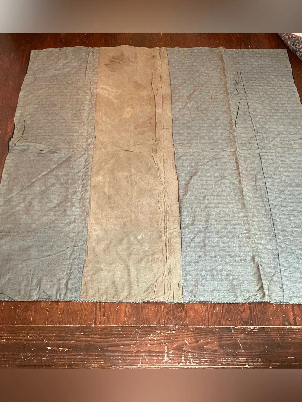VTG Hand Pieced Embroidered Scrap Crazy 76 x 80 Quilt Farmhouse Primitive
